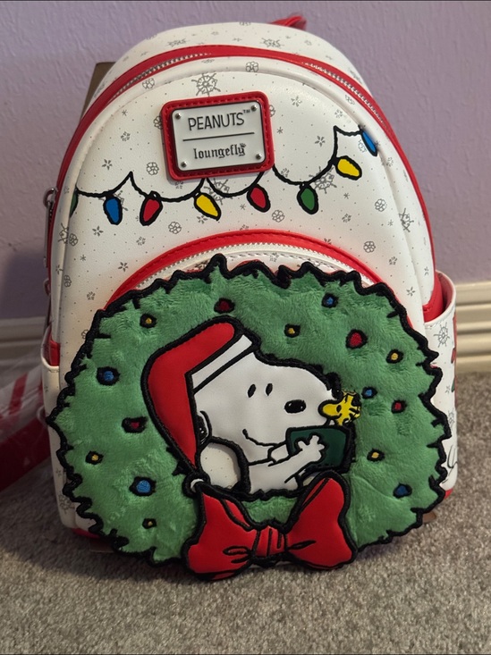 Loungefly Handbags - Loungefly White & Red Peanuts Snoopy Holiday  Backpack